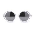 thumbnail image 1 of Mod Thick Plastic Round Circle Lens Wizard Sunglasses Clear Silver Mirror, 1 of 4