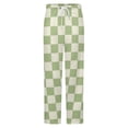 thumbnail image 5 of Sage Green Checkerboard Pattern Background Winter Female Pants Flannel High Waist Women Pants Lady Warm Straight Leg Plush Trousers, 5 of 7