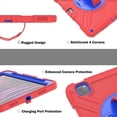 thumbnail image 4 of Kids Case for iPad Pro 11 Inch (2022/2021/2020/2018 Model), iPad Air 5/4 (10.9-Inch), Military Grade Shockproof Rugged Protective Cover with Built-in Stand/Pencil Holder Shoulder Strap, Red Blue, 4 of 12