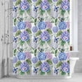thumbnail image 2 of Spring Hydrangea Shower Curtain for Bathroom, Watercolor Purple Pink White Floral Leaf Butterfly Waterproof Cloth Fabric Bathroom Accessories Set with 12 Rust Proof Plastic Hooks, 72"x78", 2 of 9