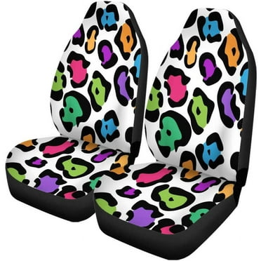 FMSHPON Set of 2 Car Seat Covers Colorful Abstract Painting Universal Auto Front Seats Protector Fits for Car,SUV Sedan,Truck