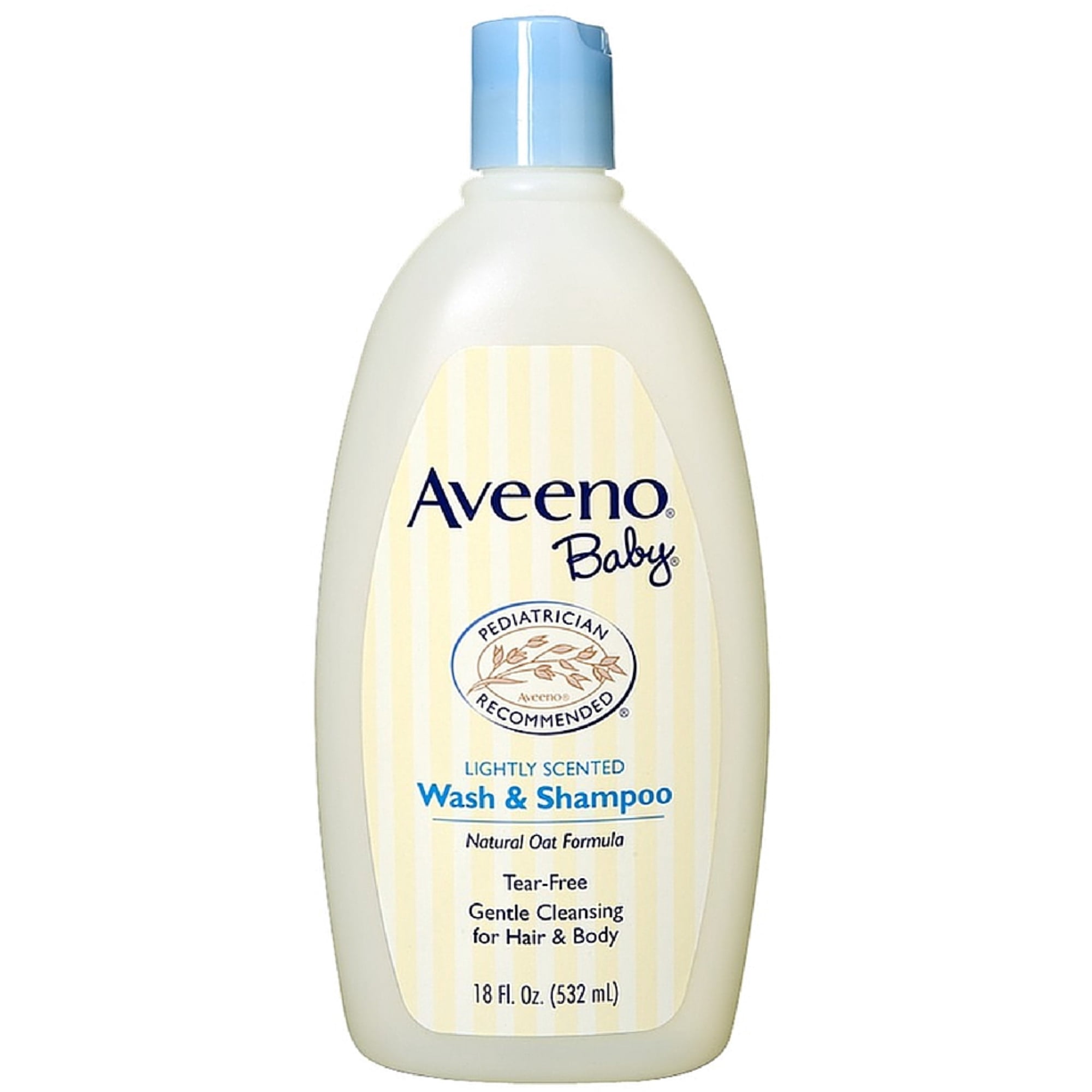 AVEENO Baby Wash & Shampoo, Lightly Scented 18 oz (Pack of 4)