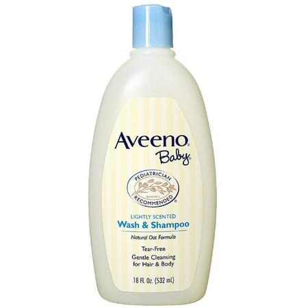 AVEENO Baby Wash & Shampoo, Lightly Scented 18 oz (Pack of 6)