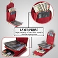 thumbnail image 2 of Allytech Wallet Case for iPhone 8 Plus/7 Plus, [Large Capacity] Wallet Case with Card Slots & Zipper Pocket, Premium PU Leather Metal Snap Kickstand Shockproof Case with Shoulder Strap, Red, 2 of 6