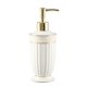 thumbnail image 1 of Dispensadores de jabón de cerámica for encimera, color blanco, 350ml/11,8oz, con acabado a rayas y bordes dorados, dispensador de loción for baño y cocina, 1 of 7