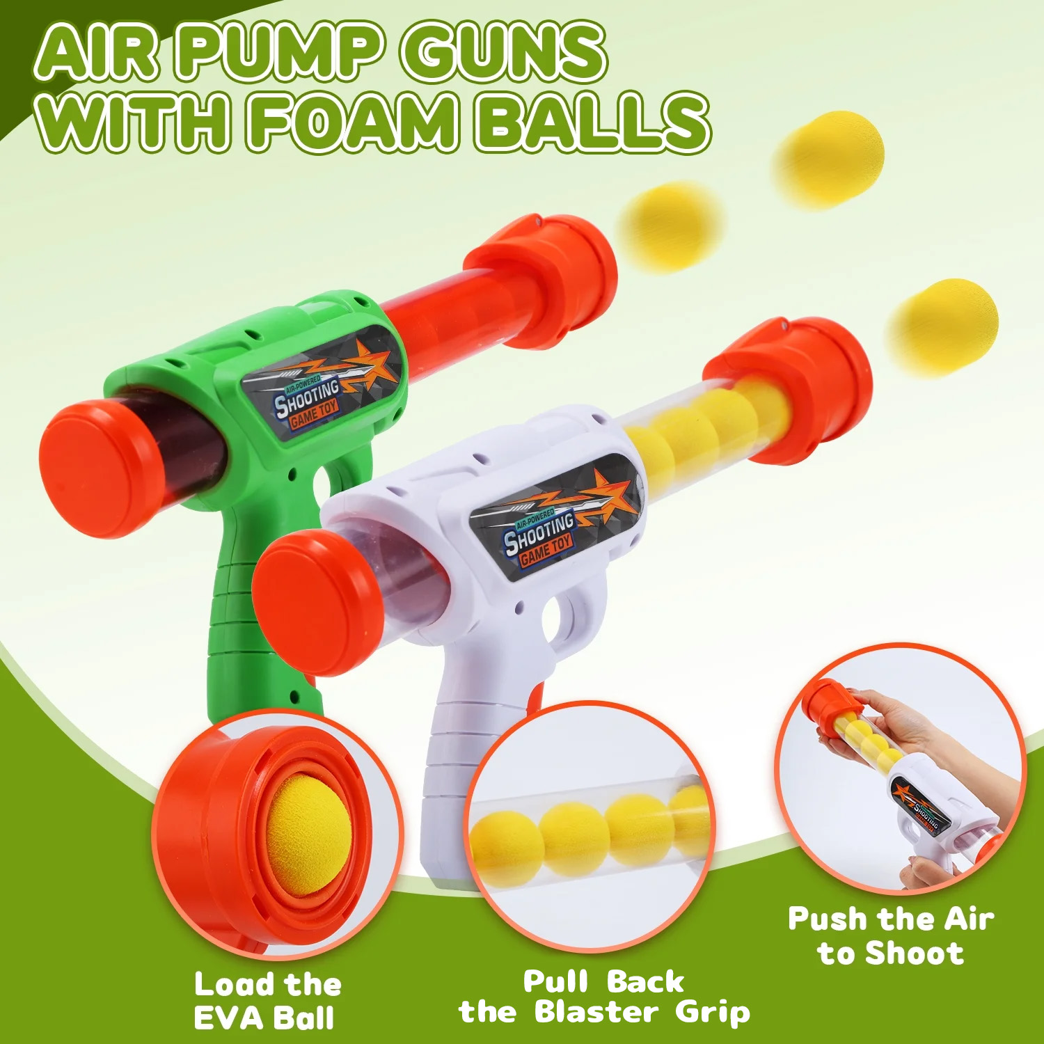 JoyStone Moveable Dinosaur Shooting Game Toy for Kids, Shooting Target with 2 Pump Blasters, 36 Foam Balls and LCD Score Record