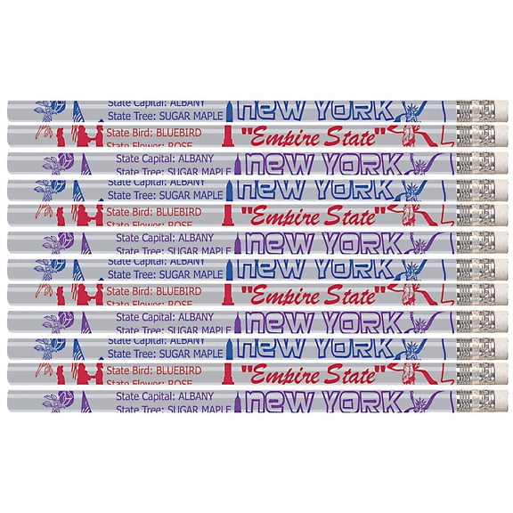 D2233 New York - 36 Qty Package - New York State Quick Facts Pencils - Express Pencils