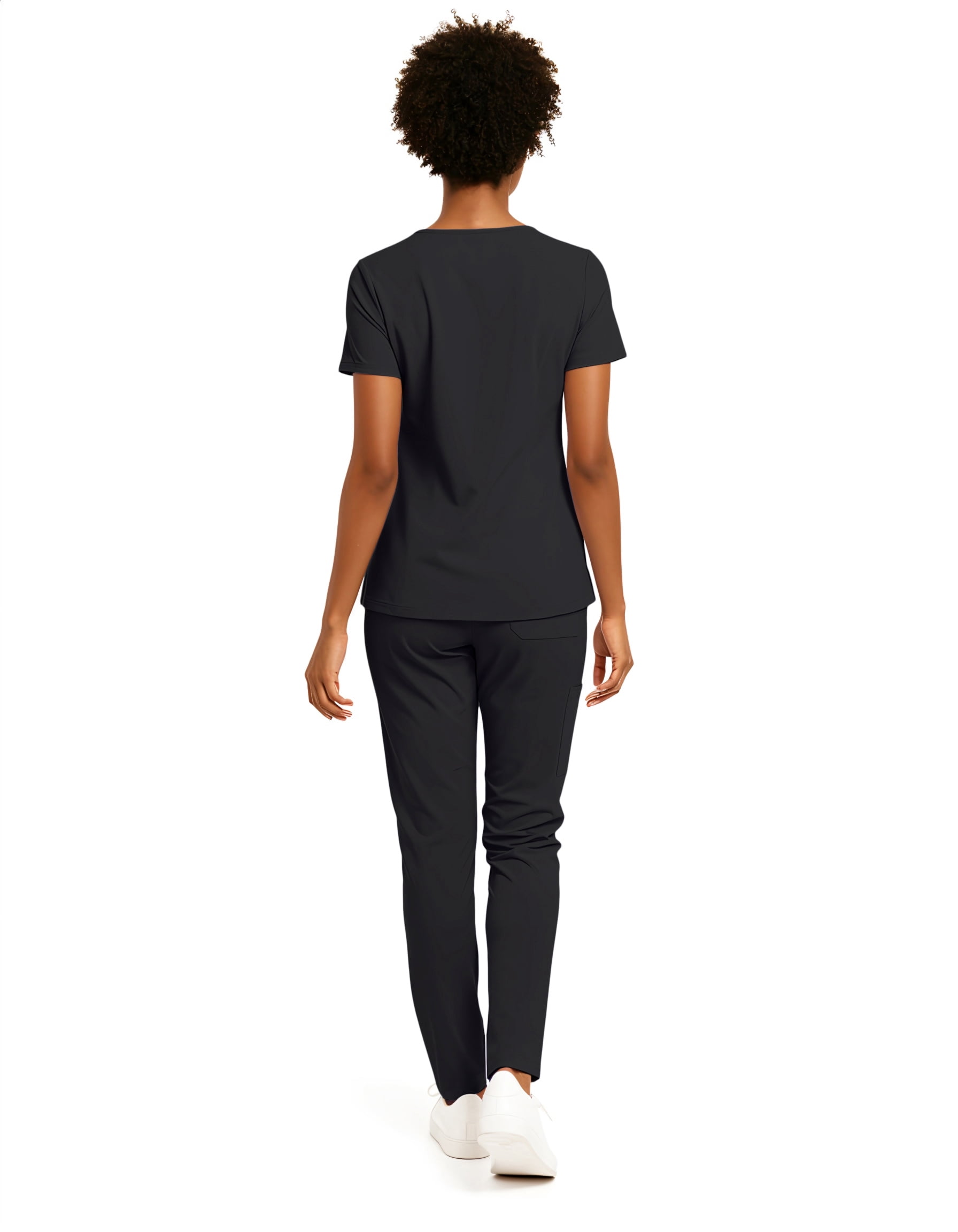 Hey Collection Women’s 5-Pocket Anti-Wrinkle Medical Scrub Set – V-Neck Top & Straight Leg Pants, Comfortable Flexible Nursing Uniforms