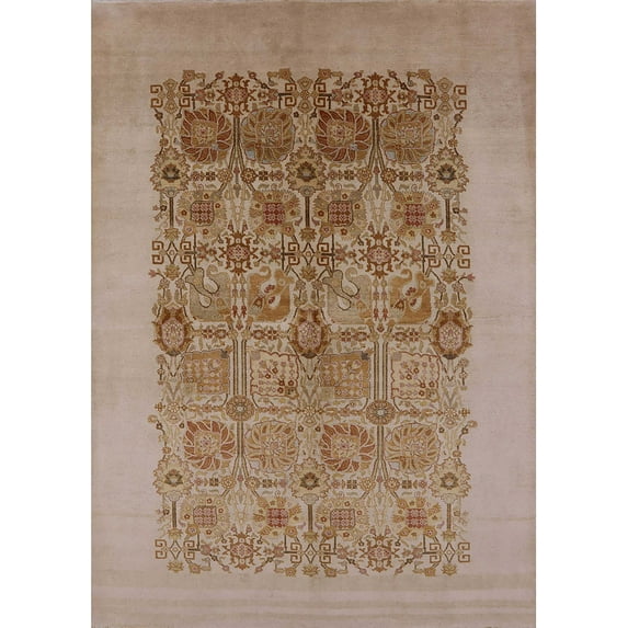 Ahgly Company Machine Washable Indoor Rectangle Industrial Modern Light Brown Area Rugs, 4' x 6'