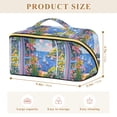 thumbnail image 4 of FORMRS Makeup Bag Travel Cosmetic Organizer for Women Fold Flat Zipper Pouch with Handle, Pink Floral Window, 4 of 8