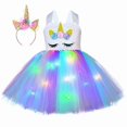 thumbnail image 1 of Princess Tutu LED Unicorn Dress for Girls Rainbow Light Up Costumes, 1 of 4