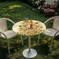 thumbnail image 3 of SEANATIVE 24 x 24 Inch Round Highboy Cocktail Table Covers with Elastic Edge Elegant Party Round Table Cloth Easy Maintenance Table Decorations Highboy Tablecloth, Sunflower Butterfly Cute Cat, 3 of 7