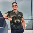 thumbnail image 4 of Fuzoiu Tribal Style Raccoon Print Men's Polo Shirts Short Sleeve,Golf Shirts for Men,Mens Golf Shirt Moisture Wicking Quick-Dry-4X-Large, 4 of 6