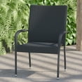 thumbnail image 4 of Flash Furniture Maxim Set of 2 Stackable Indoor/Outdoor Wicker Dining Chairs with Arms - Fade & Weather-Resistant Steel Frames - Gray, 4 of 13