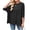 Black, variant on qucoqpe Womens Summer Tops Fashion Casual Ribbed Batwing 3/4 Sleeve Tunic Shirts Loose Fit Blouses