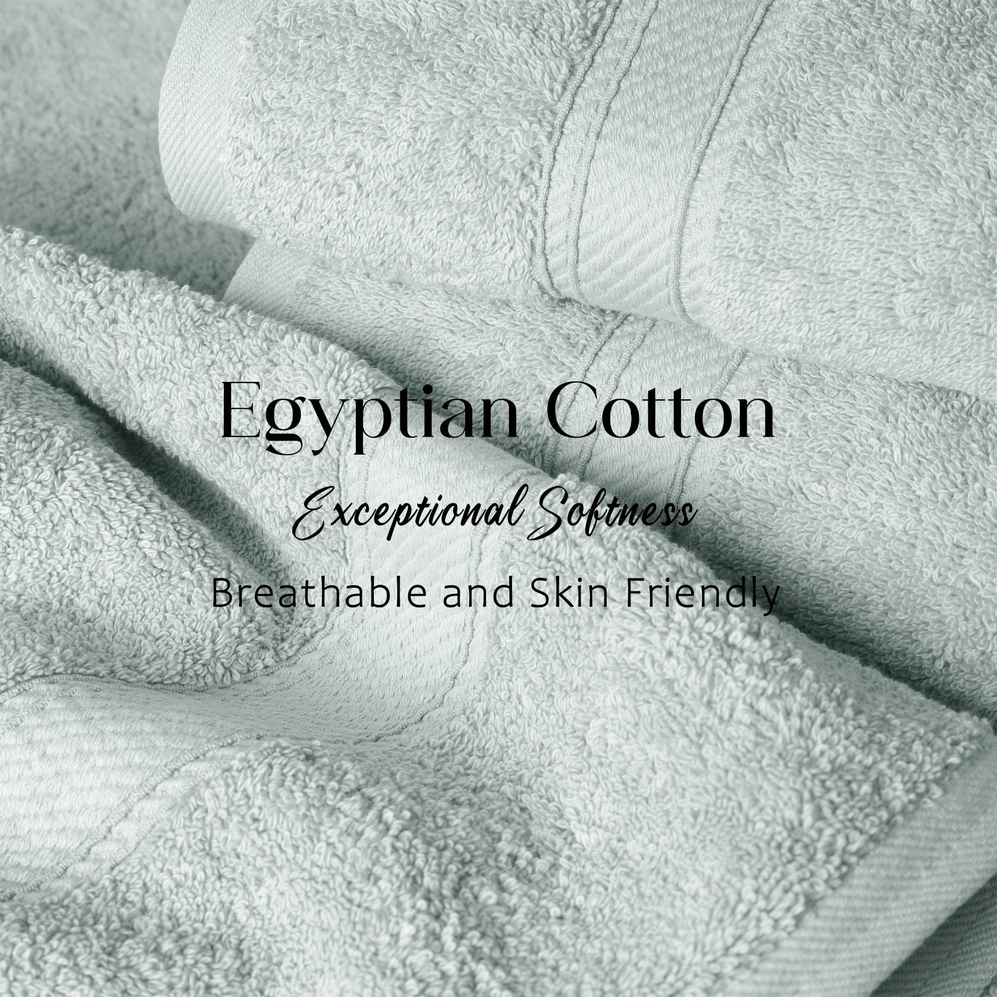 Superior Madeline Egyptian Cotton Ultra-Plush 12-Piece Towel Set, Sea Foam
