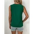 thumbnail image 3 of SEARIPE Women V Neck Cami Tank Top Sleeveless Guipure Lace Panel Casual Blouse Green L, 3 of 5