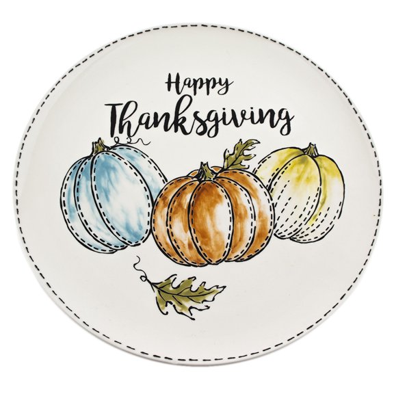 Plato de Cerámica Ideen Calabazas "Happy Thanksgiving" 32 cm
