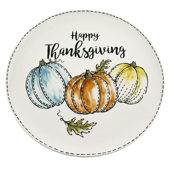 Plato de Cerámica Ideen Calabazas "Happy Thanksgiving" 32 cm