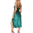 thumbnail image 5 of KOMOO Female Backless Sling Dress Split Spaghetti Strap Dress Sleeveless VNeck Slim Dress Plus Size, 5 of 6