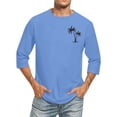thumbnail image 1 of Blusas y camisas de manga larga con cuello redondo para hombre, blusa informal con cuello redondo y manga corta, blusa estampada de poliéster para hombre., 1 of 4