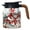 Red, variant on Vintage Floral Pattern Stainless Steel Teapot - Insulated Kettle with Built in Fine Mesh Filter - Double Wall Thermal Carafe - Blue Color