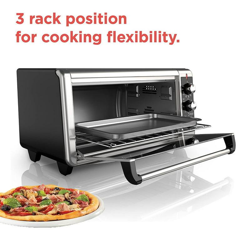  8-Slice Extra Wide Countertop Toaster Oven - Convection  Countertop with Bake Pan Broil Rack & Toasting Rack (Black): Home & Kitchen