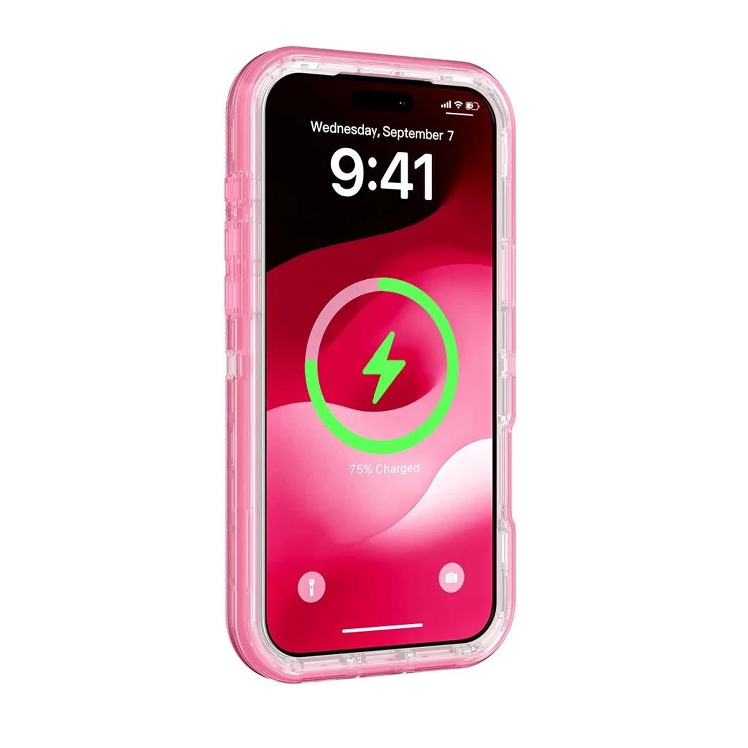 Clear Protective Phone Cover with Wireless Charging Function for iPhone 17 Pro Max - Pink