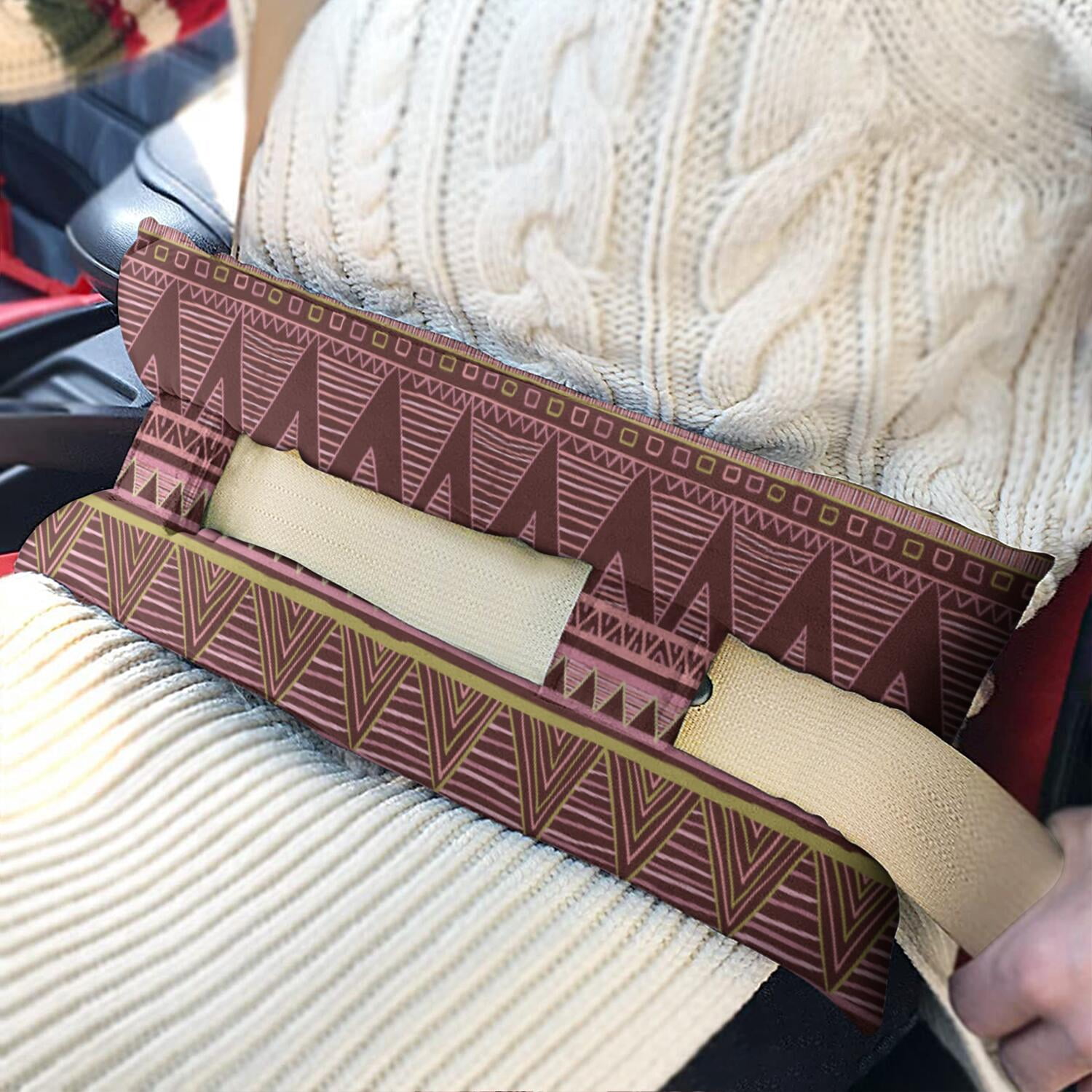 Seat Belt Pillow for Post-Surgery Soft Protective Mastectomy Cushion with Velcro Straps, Comfortable for Heart Surgery & Chemo Port Recovery (Bohemian Floral)