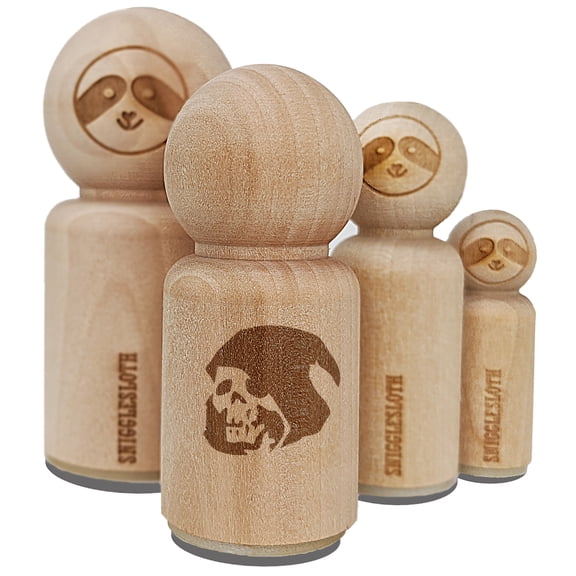 Grim Reaper Death Skeleton Hooded Head Halloween Rubber Stamp for Scrapbooking Crafting Stamping - Mini 1/2 Inch