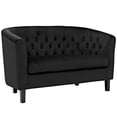 thumbnail image 1 of Modway Prospect Velvet Upholstered Contemporary Modern Loveseat In Black, 1 of 4