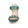 thumbnail image 6 of BLISSFUL STEP Women's Glitter Rhines Stiletto Heel Sandals Green 10, 6 of 8