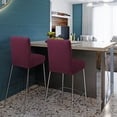 thumbnail image 2 of PiccoCasa Stretch Bar Stool Covers for Counter Short Back Chair Slipcovers Burgundy 2, 2 of 8