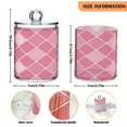 thumbnail image 3 of 2 Pack Pink Block Qtip Holder Dispenser Clear Plastic Storage Apothecary Jars for Cotton Swabs Balls Pads Floss, 3 of 7