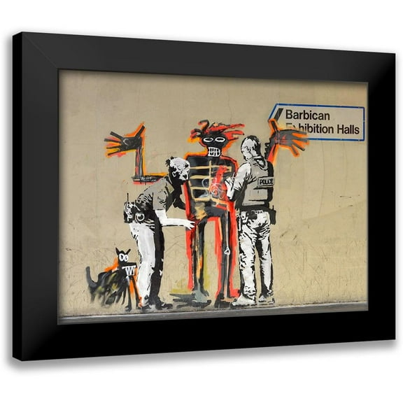 Anonymous (attributed to Banksy) 14x12 Black Modern Framed Museum Art Print Titled - Outside Barbican Centre, London