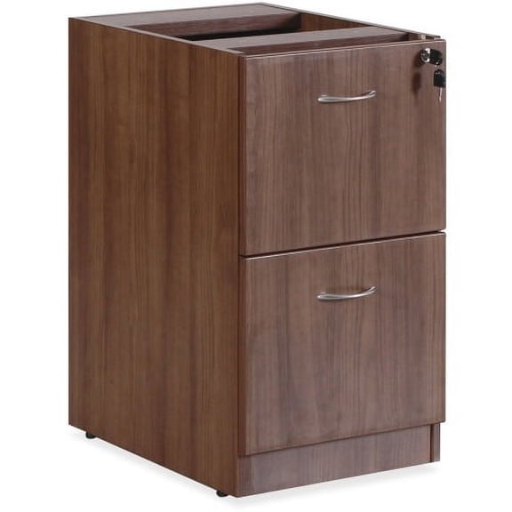 Lorell, Essentials Series Walnut Hanging Pedestal - 2-Drawer, 1 Each