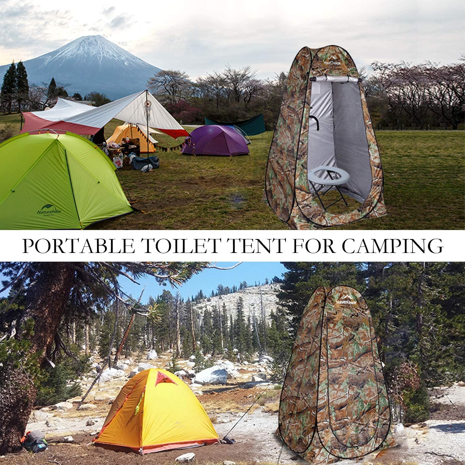 GVDV Pop Up Privacy Tent Portable Shower Tent with Mat for Outdoor Beach Fishing Hiking Travel for Camping Instant Camp Toilet Bathroom Changing Dressing Room Shelter, Extra-Tall, UPF 50+