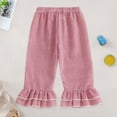 thumbnail image 2 of Toddler Baby Girls Elastic Waist Wide Leg Pants Kids Checkered Plaid Casual Home Pants, 2 of 6