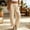 Beige, variant on Women Drawstring Cuffed Wide Leg Trousers Pull On Waist Big Side Pockets Loose Relaxed Fit For Patio Tea Time And Backyard Casual Gatherings Black XXL