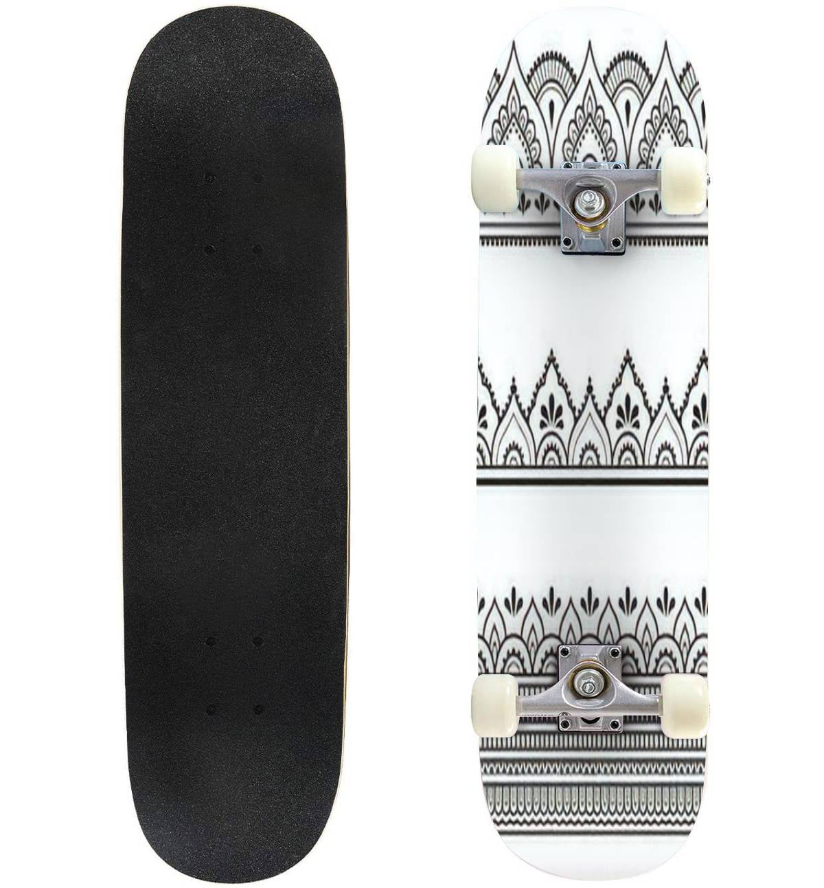 Set of seamless borders for design application of henna Mehndi and