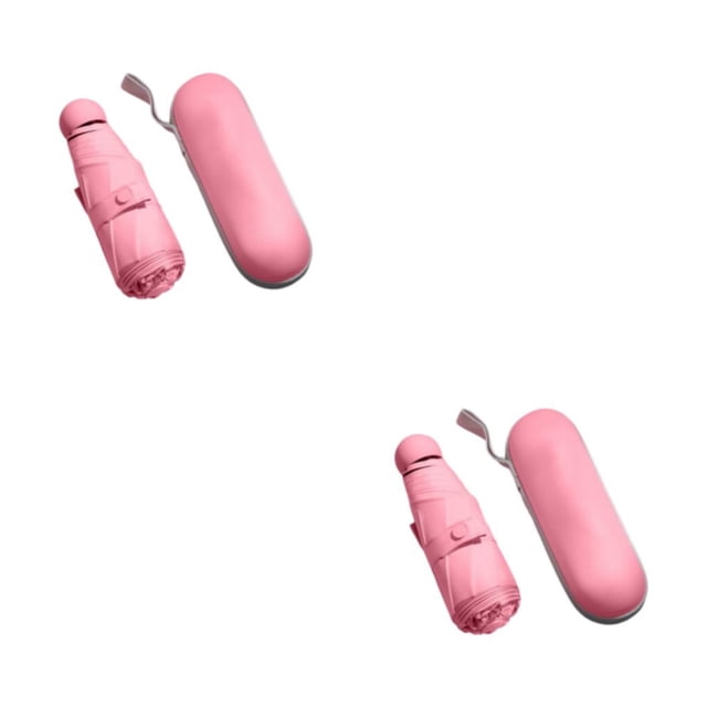 Paraguas plegable Yuarrent de 5 pliegues, paraguas portátil a prueba de viento, color Rosa oscuro