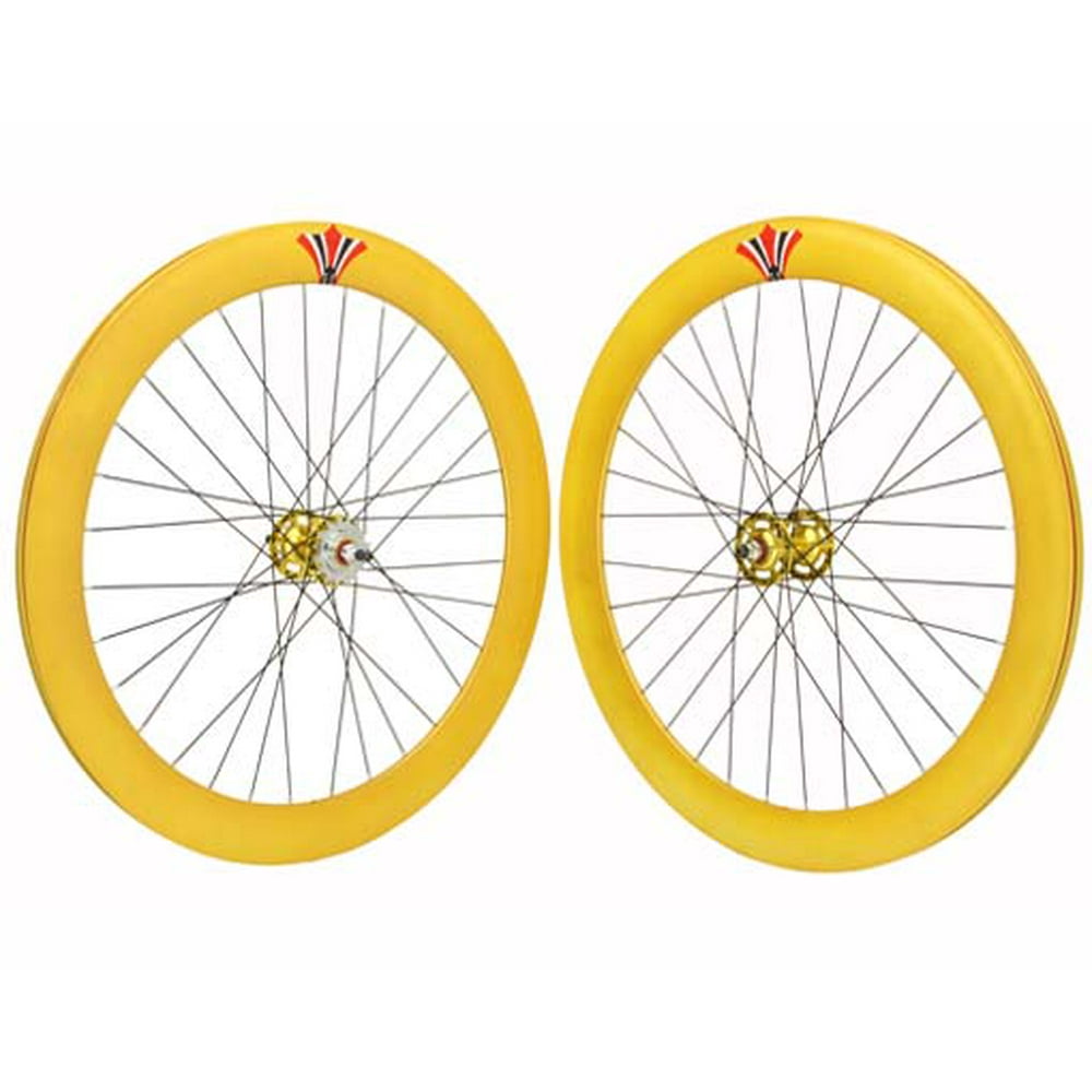 yellow bike wheels