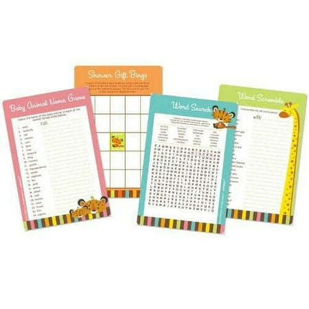 Amscan Adorable Fisher-Price Baby Shower Party Game Kit, 4 x 6", Brown/Yellow/Pink/Blue/White/Green