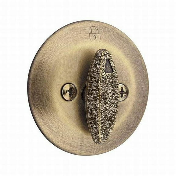 Kwikset 663-5V1 One Sided Turn Deadbolt with New Chassis with 2-3/8" Latch and SCS Strike Antique Brass Finish