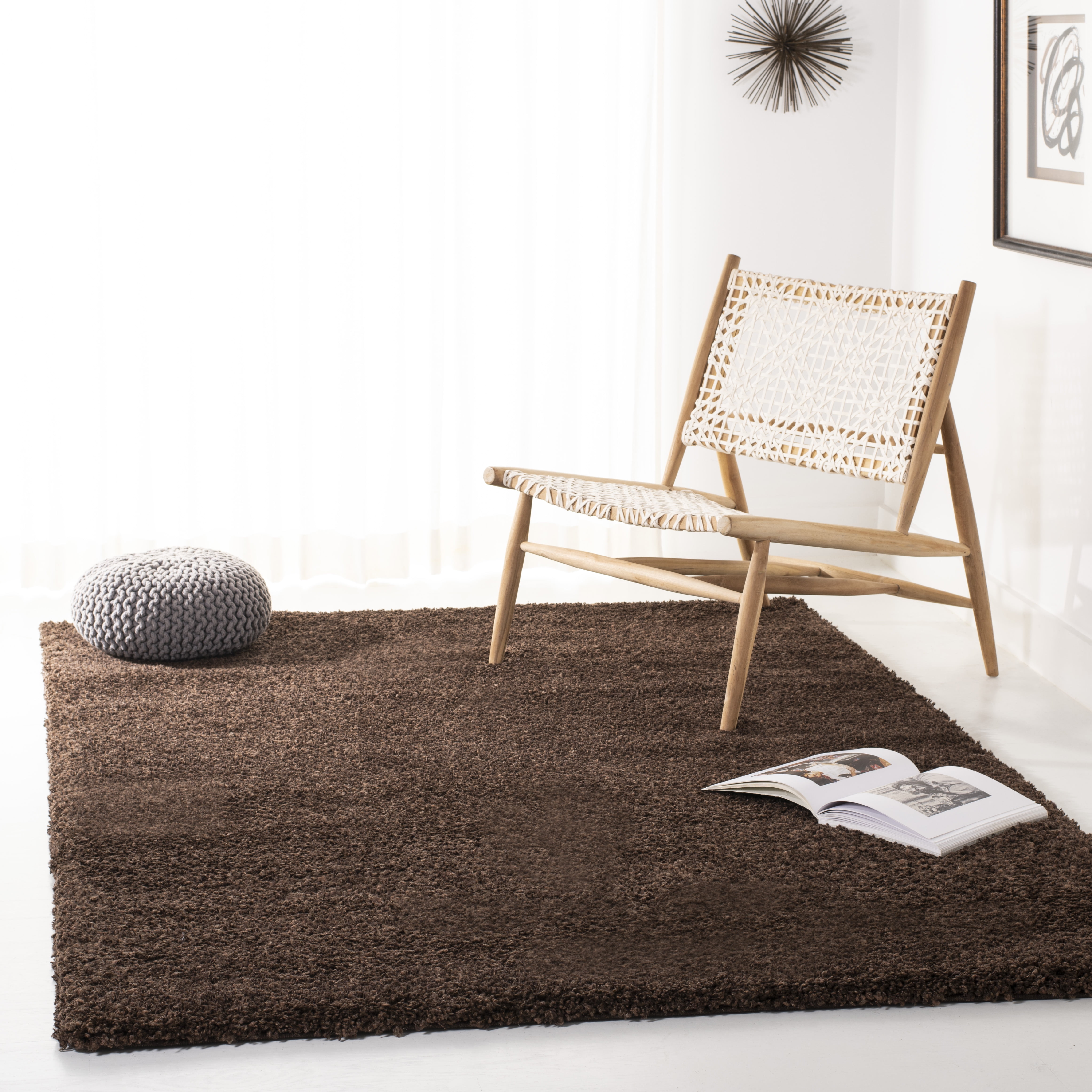 Safavieh California Plush Solid Shag Area Rug, Brown, 6' x 8'