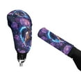 thumbnail image 4 of FORUDESIGNS Horse Rose Heart Pattern 2 PCS Car Handbrake Cover Gear Shift Cover Set Smooth Comfortable Car Handle Level Stick Knob Cover Universal Case Sleeve Hand Protector Auto Decoration, 4 of 5