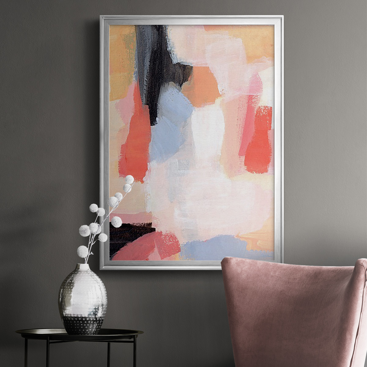 Aerial Scarlet II Premium Framed Print, in Gold, Black, or Silver - Ready to Hang