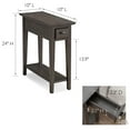 thumbnail image 4 of Leick Home Teegan Solid Wood Narrow Side End Table with Shelf and Drawer, Smoke Gray, 4 of 17
