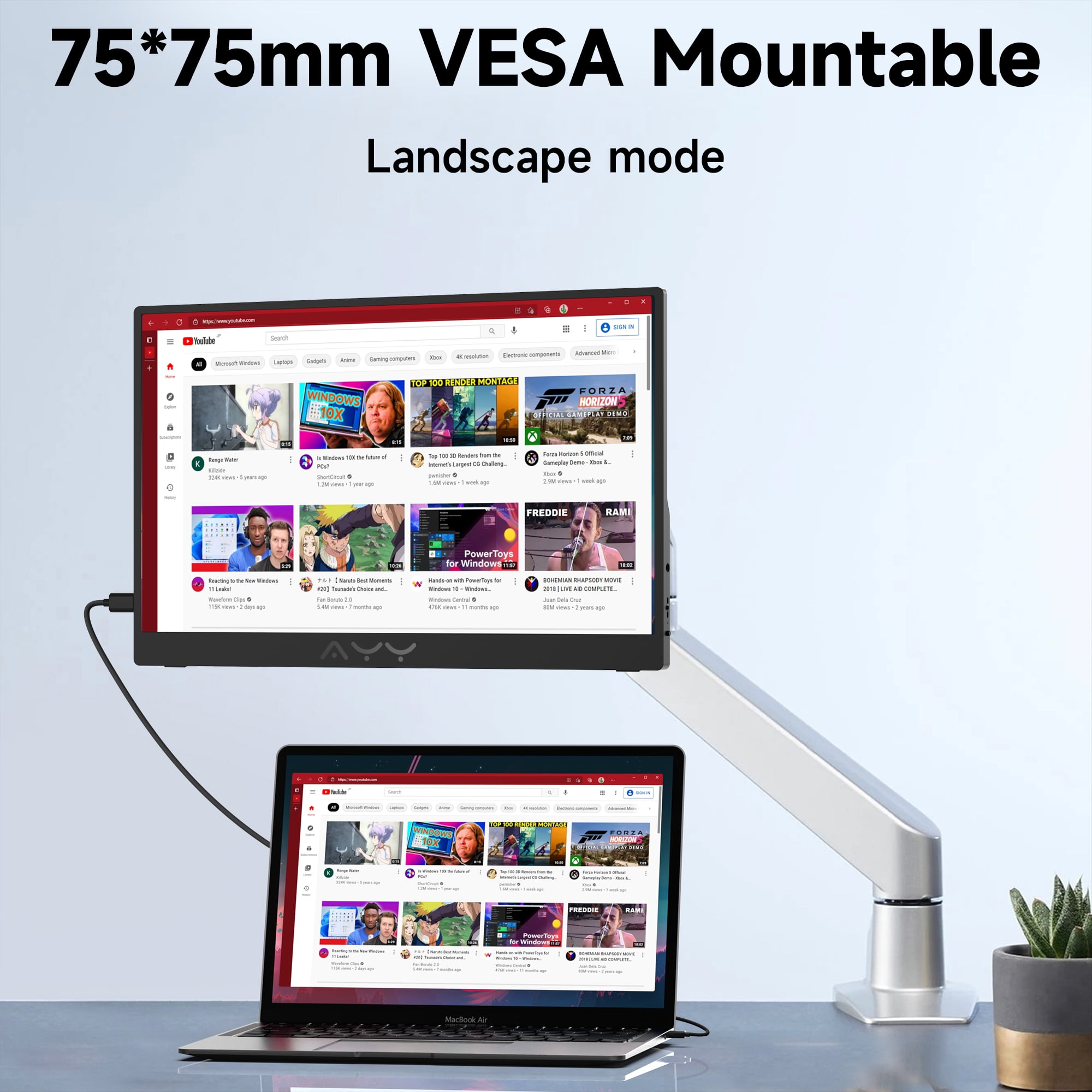 mayceyee 15.6 Inch Portable Monitor for Laptop,FHD 1080P USB C Travel Monitor External IPS HDMI for Computer, Second Display Screen Extender with Kickstand for PC Phone Switch PS4/5