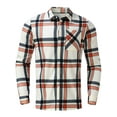 thumbnail image 5 of Frontwalk Plaid Button Up Shacket for Mens Check Print Shirt Jacket Casual Winter Fall Long Sleeve Outwear Tops with Pocket, 5 of 7